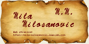 Mila Milošanović vizit kartica